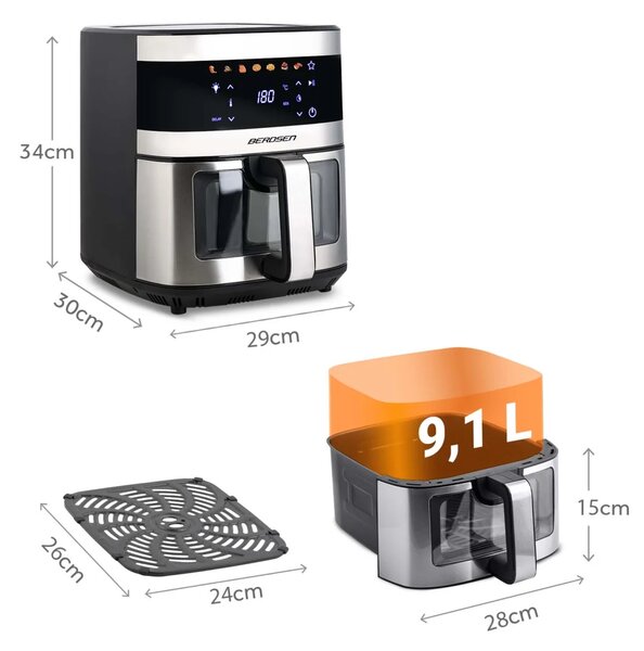 Friteza na vrući zrak 9,1 l Berdsen BD-656 1700 W srebrni