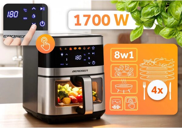 Friteza na vrući zrak 9,1 l Berdsen BD-656 1700 W srebrni