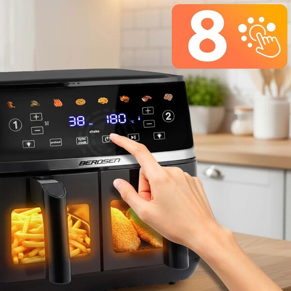 Friteza na vrući zrak 10,2 l dvostruka komora Berdsen BD-657 1700 W crni