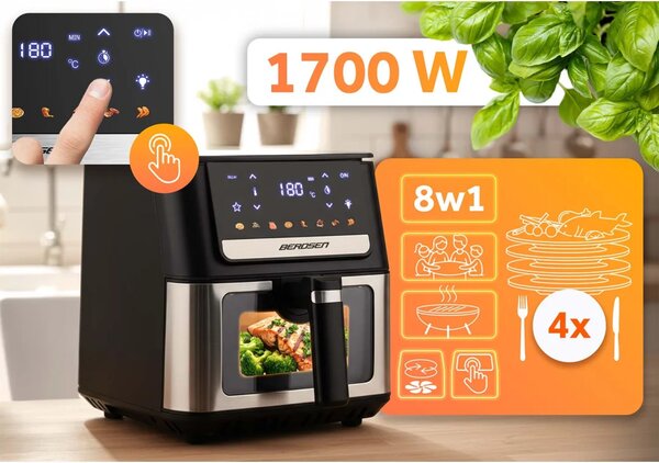Friteza na vrući zrak 6,5 l Berdsen BD-655 1700 W crni
