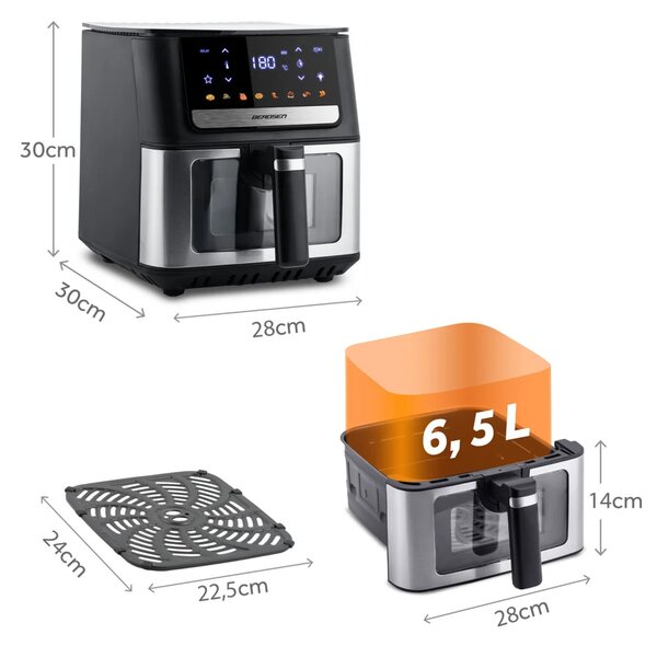 Friteza na vrući zrak 6,5 l Berdsen BD-655 1700 W crni
