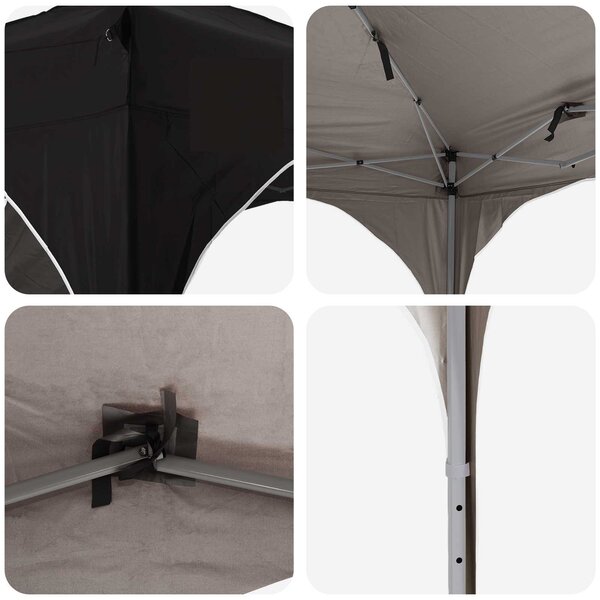 Rastezljivi šator za zabave 575 x 288 x 245 cm Crna - Crna / 575 x 288 x 245 cm