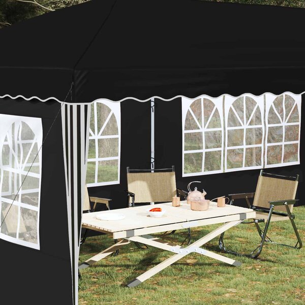 Rastezljivi šator za zabave 575 x 289 x 245 cm Crna - Crna / 575 x 289 x 245 cm