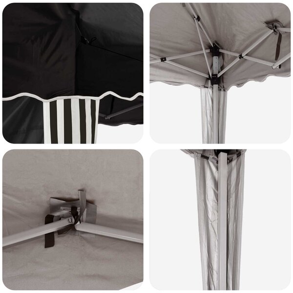 Rastezljivi šator za zabave 575 x 289 x 245 cm Crna - Crna / 575 x 289 x 245 cm