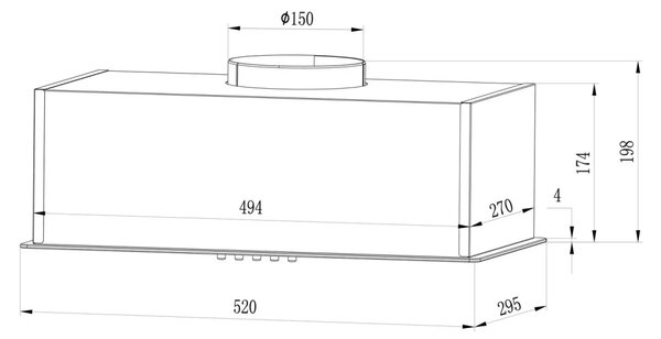 Kuhinjska napa ispod ormarića BT-236 52 cm crna