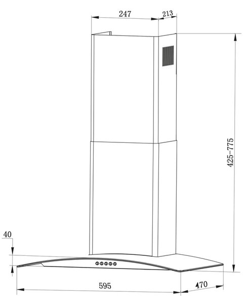 Berdsen BT-201 kuhinjska napa s dimnjakom od 60 cm