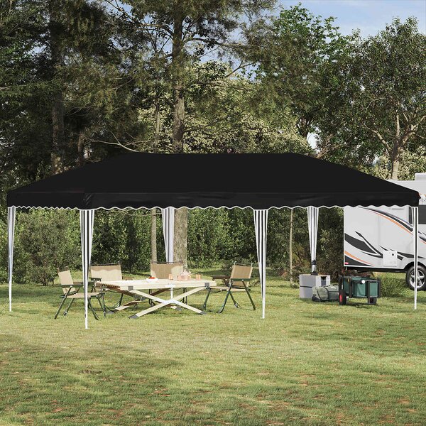 Rastezljivi šator za zabave 575 x 290 x 245 cm Crna - Crna / 575 x 290 x 245 cm