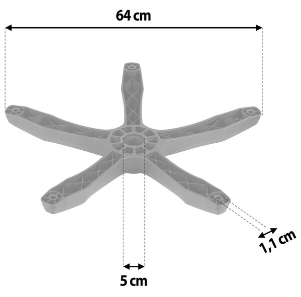 Baza fotelje 320 mm, crna i siva