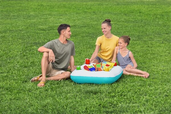 Napuhni obiteljski bazen 218x218x48 BESTWAY + plutajući stolni otok za piće