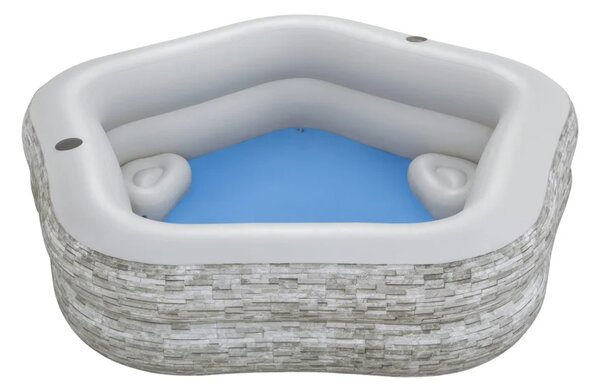 Napuhani vrtni bazen za obitelj 213x206x53cm BESTWAY + napuhane sjedalice + držači za čaše