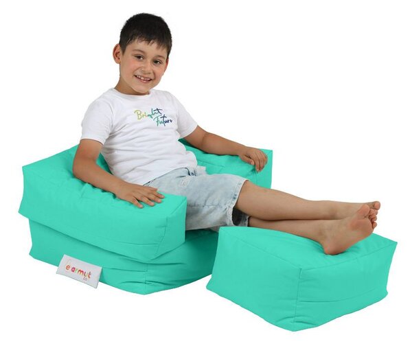 Atelier Del Sofa Vreća za sjedenje, Kids Single Seat Pouffe - Turquoise