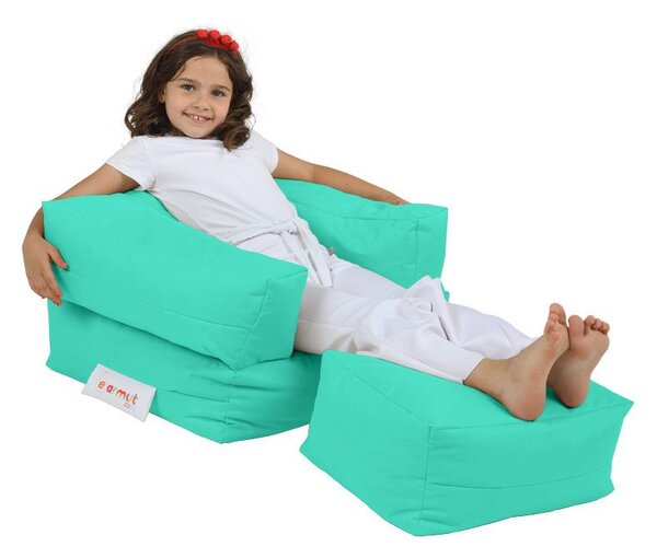 Atelier Del Sofa Vreća za sjedenje, Kids Single Seat Pouffe - Turquoise