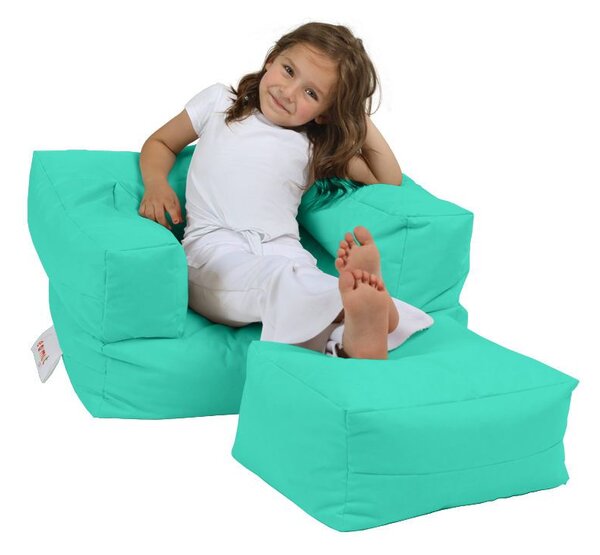 Atelier Del Sofa Vreća za sjedenje, Kids Single Seat Pouffe - Turquoise