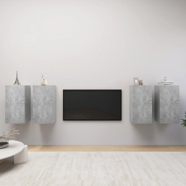 VidaXL TV ormarići 4 kom siva boja betona 30,5 x 30 x 60 cm od iverice