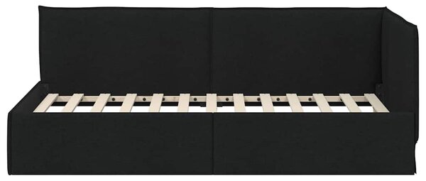 Kutni okvir kreveta s uzglavljem Crna 80 x 200 cm tkanina - Crna / 80 x 200 cm
