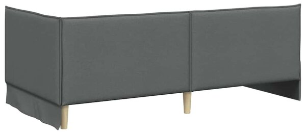 Kutni okvir kreveta s uzglavljem Tamno siva 80 x 200 cm tkanina - Siva / 80 x 200 cm