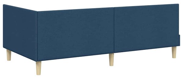 Kutni okvir kreveta Plava 80 cm x 200 cm Tkanina i šperploča - Plava / 80 cm x 200 cm