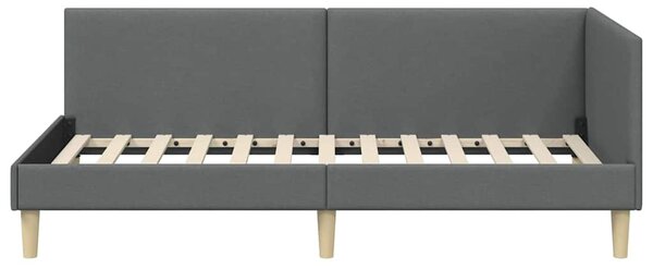 Kutni okvir kreveta s uzglavljem Tamno siva 80 cm x 200 cm - Siva / 80 cm x 200 cm