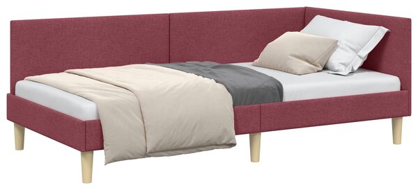 Kutni okvir kreveta s uzglavljem Vinska crvena 90 cm x 200 cm - Crvena / 90 cm x 200 cm