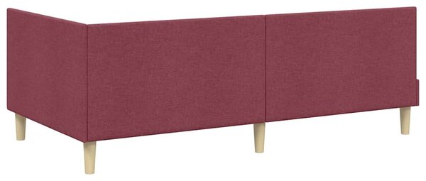 Kutni okvir kreveta s uzglavljem Vinska crvena 90 cm x 200 cm - Crvena / 90 cm x 200 cm