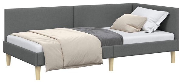 Kutni okvir kreveta s uzglavljem Tamno siva 80 cm x 200 cm - Siva / 80 cm x 200 cm