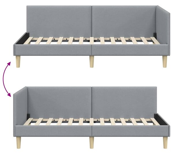 Kutni okvir kreveta s uzglavljem Svijetlo siva 100 cm x 200 cm - Svjetlosiva / 100 cm x 200 cm