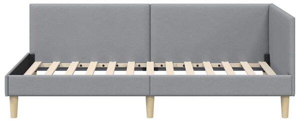 Kutni okvir kreveta s uzglavljem Svijetlo siva 100 cm x 200 cm - Svjetlosiva / 100 cm x 200 cm