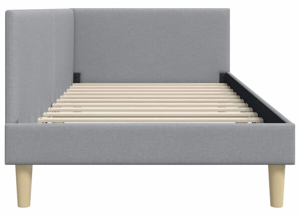 Kutni okvir kreveta s uzglavljem Svijetlo siva 100 cm x 200 cm - Svjetlosiva / 100 cm x 200 cm