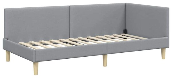 Kutni okvir kreveta s uzglavljem Svijetlo siva 100 cm x 200 cm - Svjetlosiva / 100 cm x 200 cm