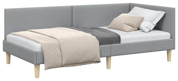 Kutni okvir kreveta s uzglavljem Svijetlo siva 100 cm x 200 cm - Svjetlosiva / 100 cm x 200 cm