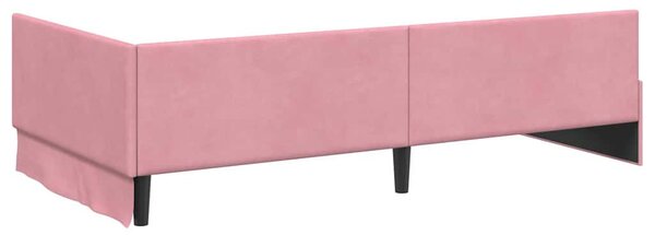 Kutni okvir kreveta Ružičasta 80 cm x 200 cm Baršun - Ružičasta / 80 cm x 200 cm