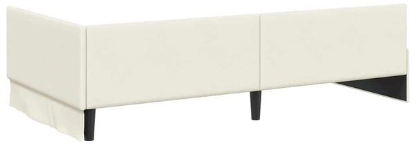 Kutni krevetni okvir s madracem Ostalo 2 pcs Krema Baršun - Krem / 90 x 190 cm