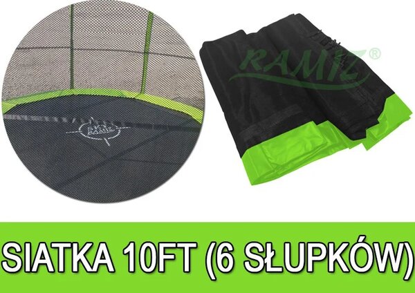 SkyRamiz Zelena zaštitna mreža za vrtni trampolin 305 cm/10 stopa 6 tunela za stupove
