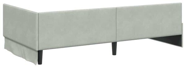 Kutni okvir kreveta Svijetlo siva 100 cm x 200 cm Baršun - Svjetlosiva / 100 cm x 200 cm