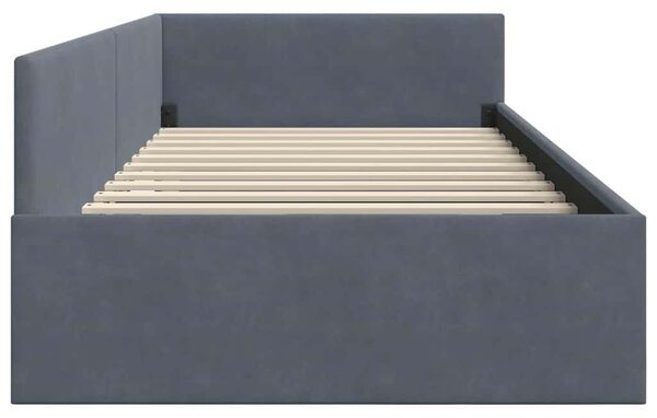 Kutni okvir kreveta Tamno siva 80 cm x 200 cm Baršun - Siva / 80 cm x 200 cm