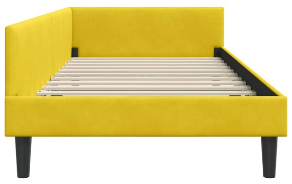 Kutni okvir kreveta s uzglavljem Žuta 80 cm x 200 cm Baršun - Žuta / 80 cm x 200 cm
