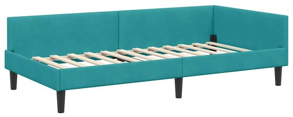 Kutni krevetni okvir s madracem Ostalo 2 pcs Tirkizna Baršun - Tirkizna / 80 x 200 cm