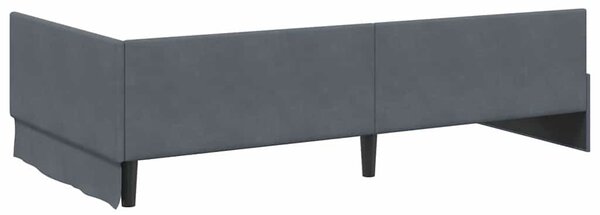 Kutni okvir kreveta Tamno siva 80 cm x 200 cm Baršun - Siva / 80 cm x 200 cm