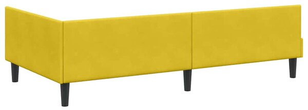 Kutni okvir kreveta s uzglavljem Žuta 80 cm x 200 cm Baršun - Žuta / 80 cm x 200 cm