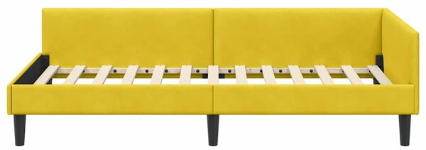 Kutni okvir kreveta s uzglavljem Žuta 80 cm x 200 cm Baršun - Žuta / 80 cm x 200 cm