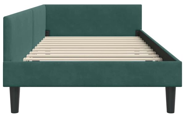 Kutni okvir kreveta Tamnozelena 80 cm x 200 cm Baršun - Zelena / 80 cm x 200 cm