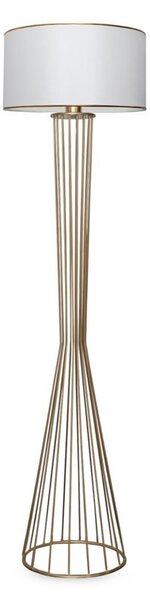 Opviq Podna lampa FLOOR bijelo- zlatno, metal- platno, 21 x 38 cm, visina 155 cm, E27 60 W, AYD-3077