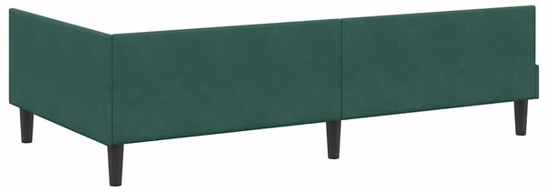 Kutni okvir kreveta Tamnozelena 80 cm x 200 cm Baršun - Zelena / 80 cm x 200 cm