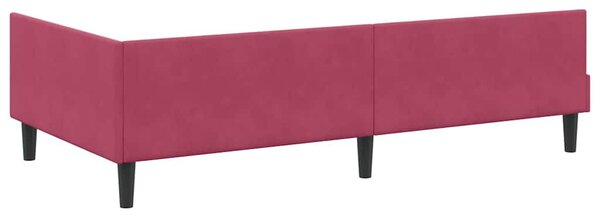 Kutni okvir kreveta Vinska crvena 100 cm x 200 cm Baršun - Crvena / 100 cm x 200 cm