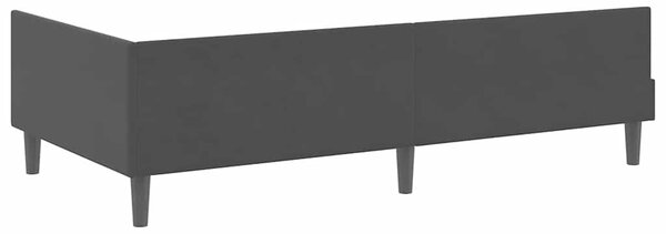 Kutni okvir kreveta s uzglavljem Crna 100 cm x 200 cm Baršun - Crna / 100 cm x 200 cm