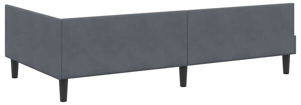 Kutni okvir kreveta Tamno siva 100 cm x 200 cm Baršun - Siva / 100 cm x 200 cm