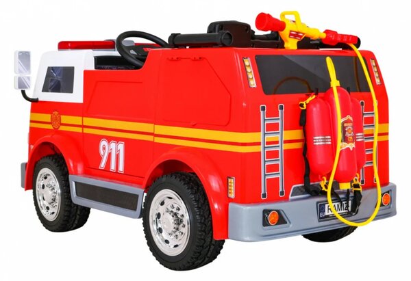 Vatrogasno vozilo na baterije za djecu + Vodeni top + Megafon + Svjetlo za vatru + Daljinski