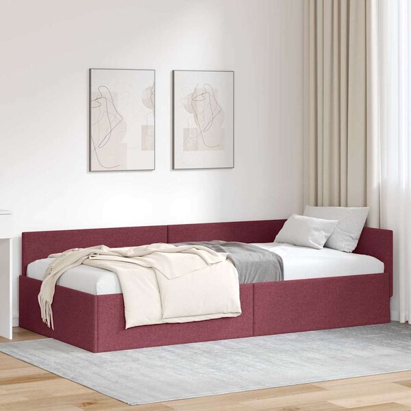 Kutni okvir kreveta Vinska crvena 80 cm x 200 cm tkanina - Crvena / 80 cm x 200 cm