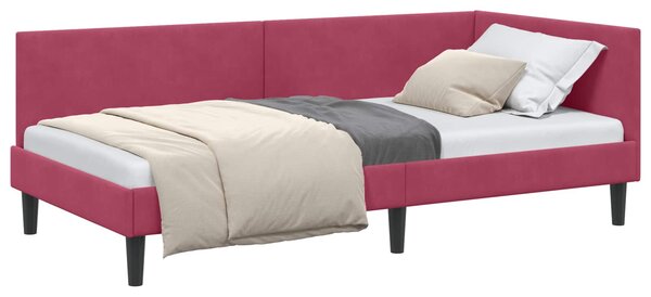 Kutni okvir kreveta Vinska crvena 80 cm x 200 cm Baršun - Crvena / 80 cm x 200 cm