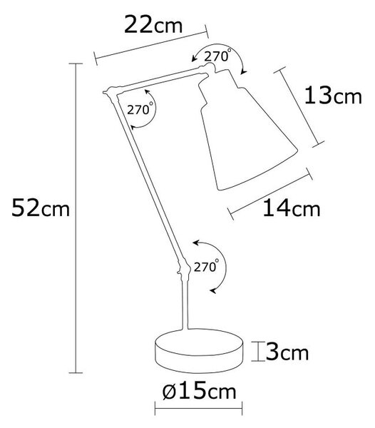 Opviq Stolna lampa MANAVGAT bijela, metal- drvo, promjer 14 cm, visina 52 cm, duljina kabla 200 cm, E27 40 W, Manavgat - N-598